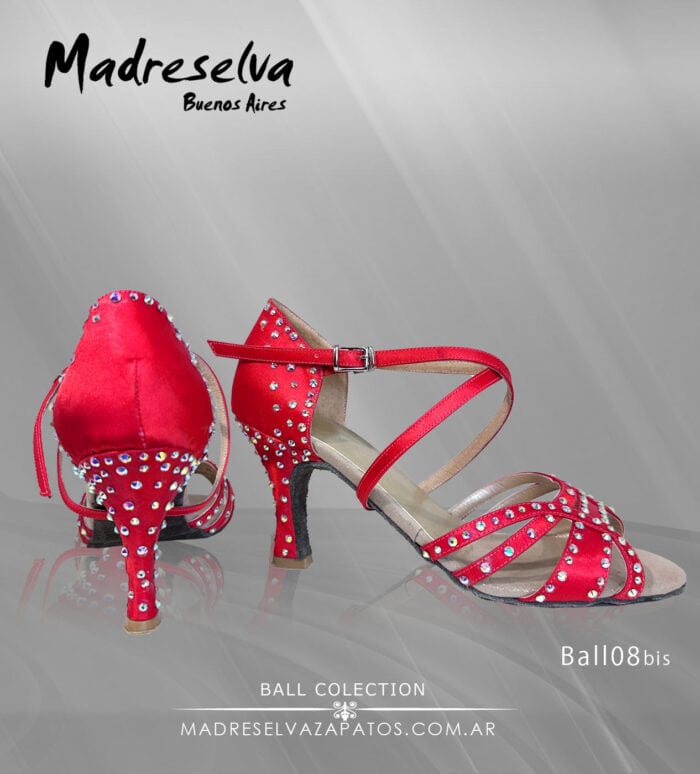 Scarpe da Salsa e Bachata Ball08 Rojo